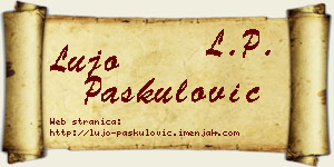 Lujo Paskulović vizit kartica